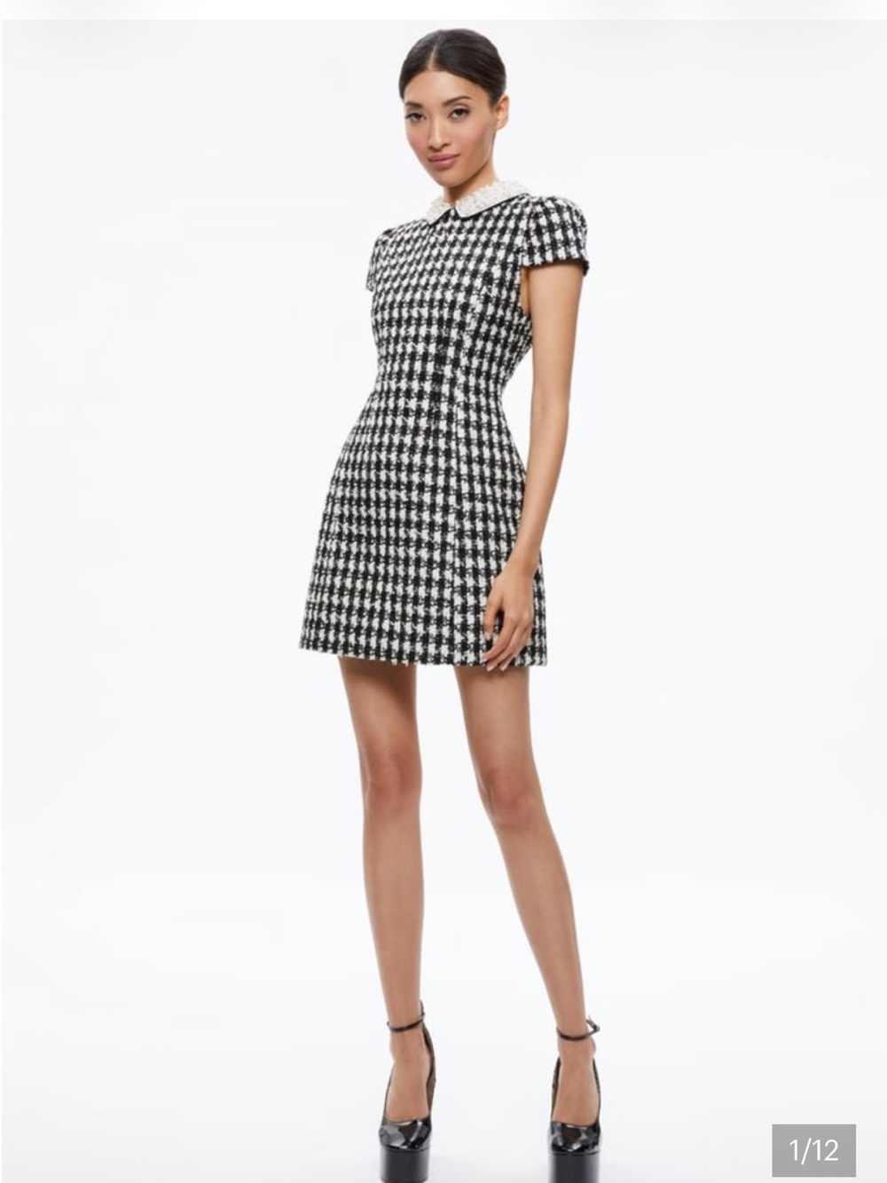 Alice + Olivia Women's Velia Embellished Collar Mini Dress